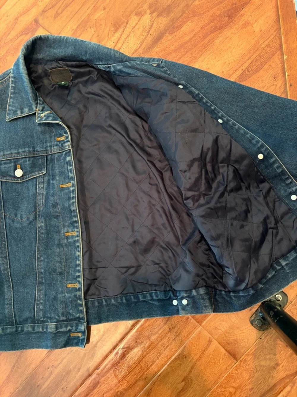 LAUREN JEANS CO. Ralph Lauren Blue Denim Padded Jacket Size Medium - Picture 8 of 13
